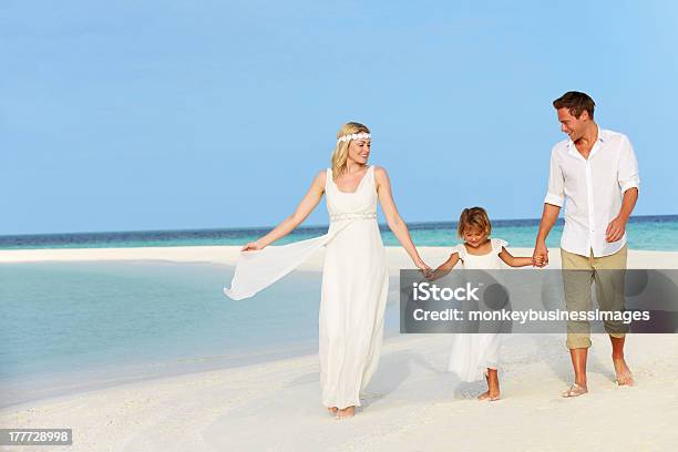 Family At Beautiful Beach Wedding Stock Photo - Download Image Now - Beach, Child, Wedding