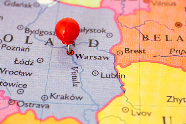istock Red Pushpin on Map of Poland 177729553