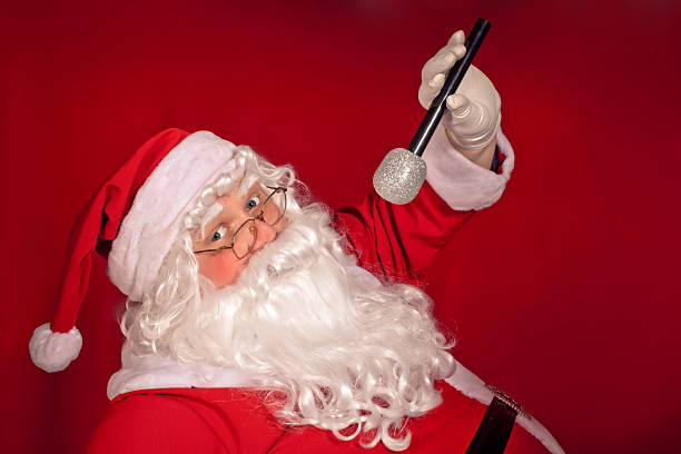 Santa Claus singing stock photo