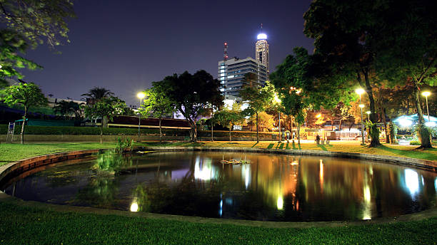 istock Santipap Park with skyline reflection in Bangkok 177729600