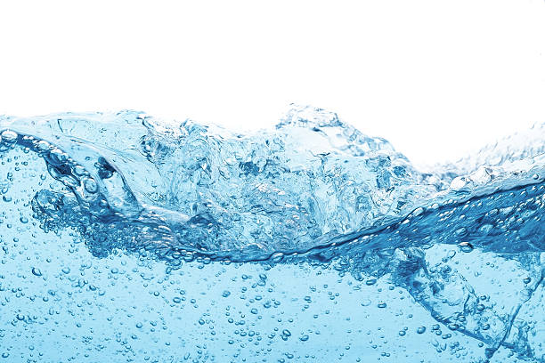 青い波の抽象的な背景 - 流れる水 ストックフォトと画像