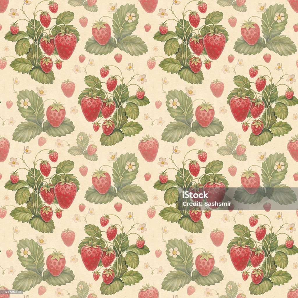 Акварельный рисунок в виде ягод клубники - Стоковые иллюстрации Викторианский стиль роялти-фри
