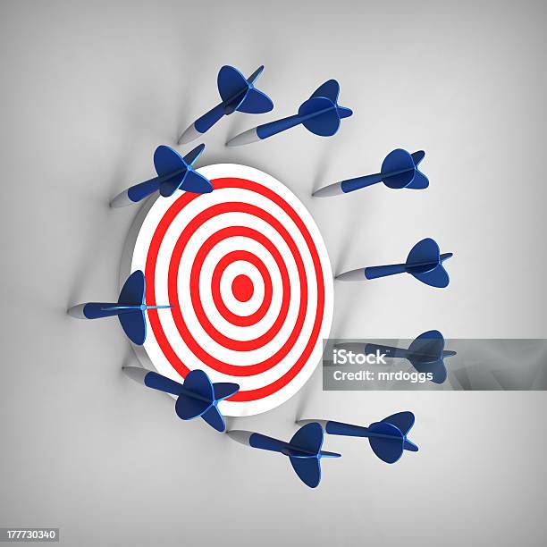 Darts Missed Its Target Stock Photo - Download Image Now - Failure, Sports Target, Aiming