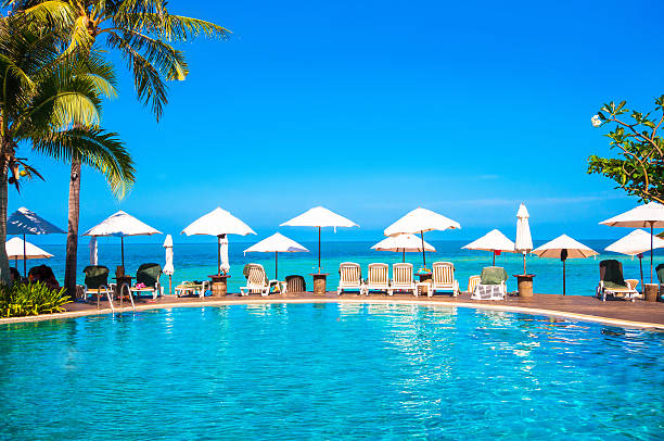 istock Tropical pool beside the sea 177731062