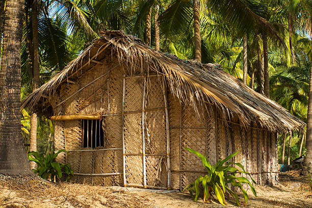 istock Straw hut on Paradise beach in Goa, India 177731782