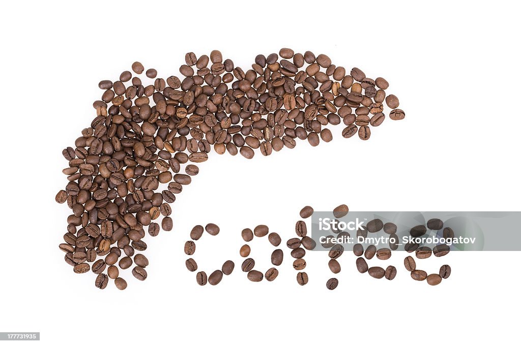 Kaffeebohnen, Buchstaben - Lizenzfrei Alphabet Stock-Foto