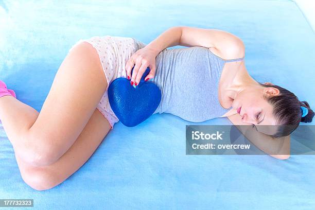 Abdominal Pains Stock Photo - Download Image Now - Females, Hot Water Bottle, Only Women
