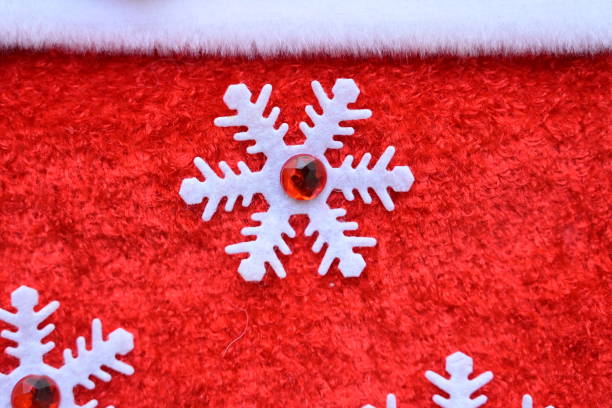 istock close up texture of red wool textile background with white snowflake, christmas decoration 1777329517