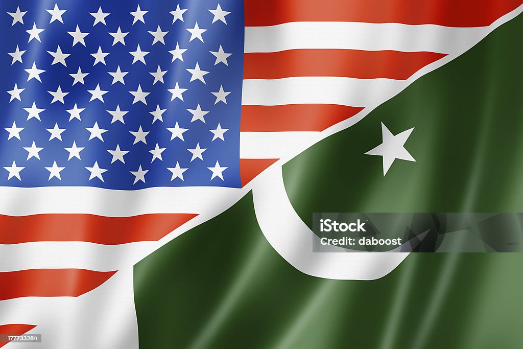 미국 및 파키스탄 플래깅 - 로열티 프리 미국 스톡 사진