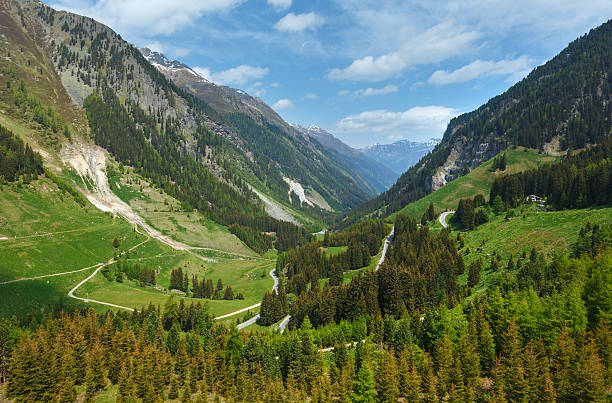 alpine vista desde kaunertaler gletscherstrasse (austria) - kaunertal fotografías e imágenes de stock