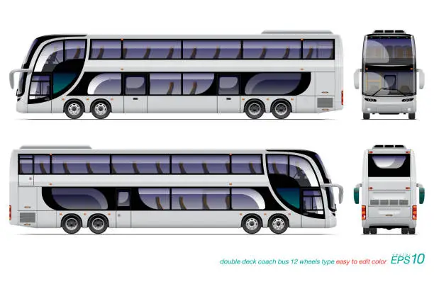 Vector illustration of double deck coach bus