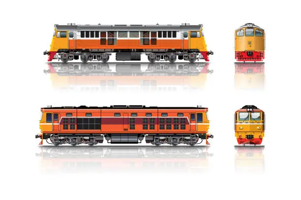 Vector illustration of diesel-electric locomotive