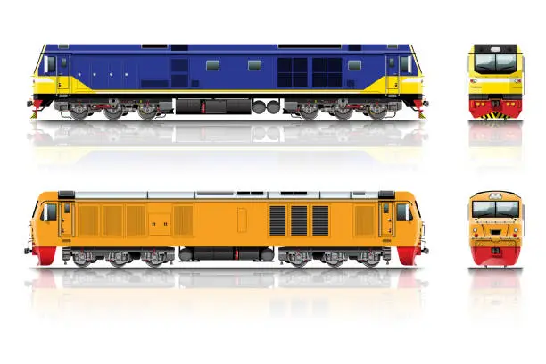 Vector illustration of diesel-electric locomotive