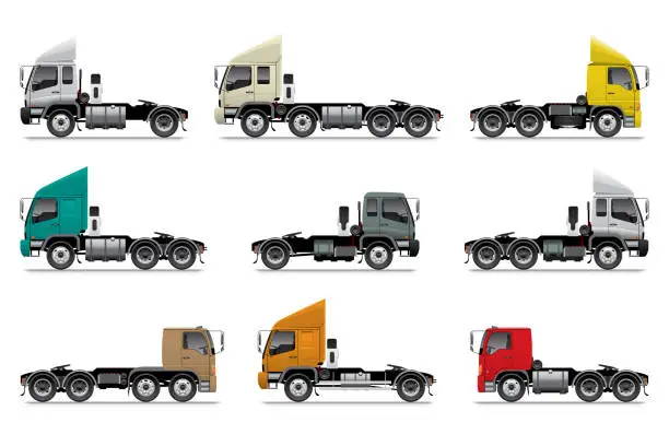 Vector illustration of truck tractor unit