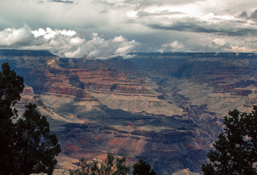 Grand Canyon NP - South Rim - Haze to the North - 1990. Scanned from Kodachrome 64 slide.