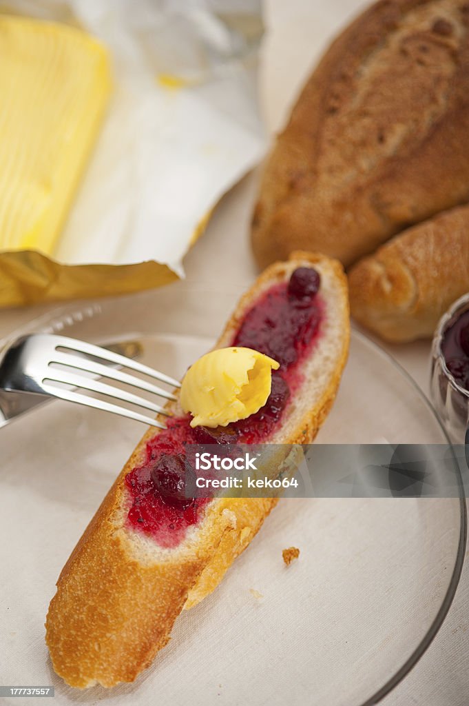 bread butter and jam bread butter and jam classic European breakfast Bakery Stock Photo