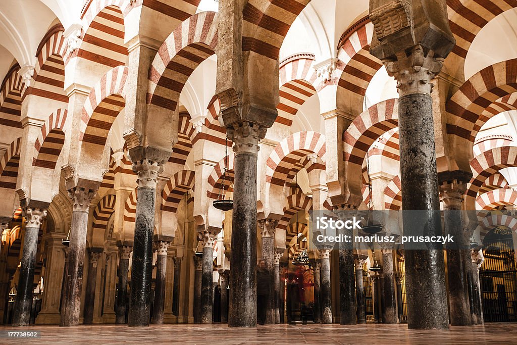 The Great Mosque or Mezquita famous interior in Cordoba, Spain Ancient Stock Photo