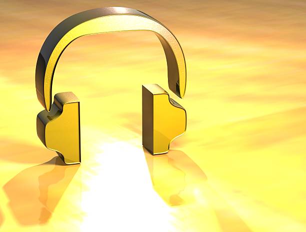 istock 3D Headphones Gold Sign 177739123