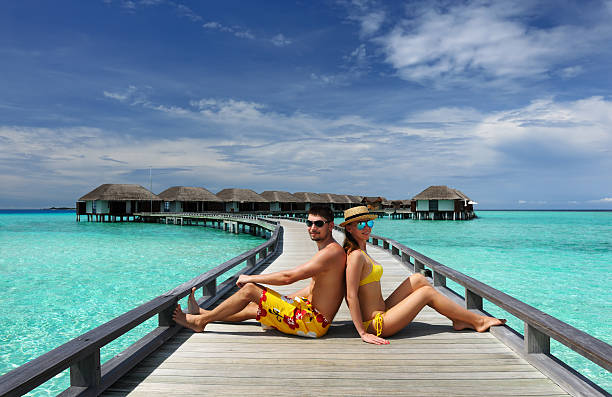 istock Couple on a beach at Maldives 177739541