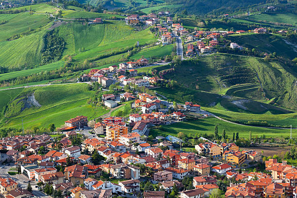 istock Modern San Marino Suburban districts view from above 177743219