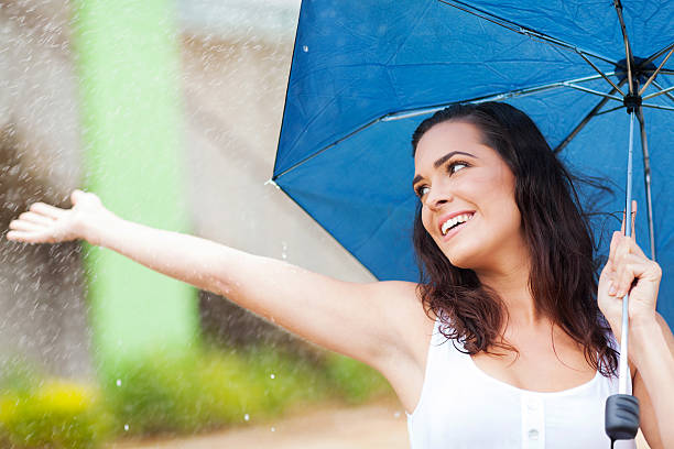 istock attractive young woman having fun in rain 177744154