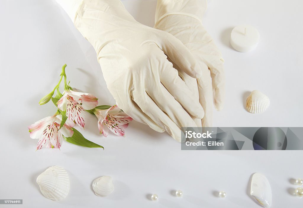 Gomma guanti medicali - Foto stock royalty-free di Attrezzatura