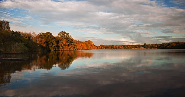 istock Beautiful sunset over Autumn Fall lake with crystal clear reflections 177744938