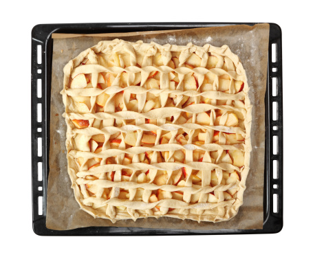 Baking Apple Pie. Isolated with clipping path.
