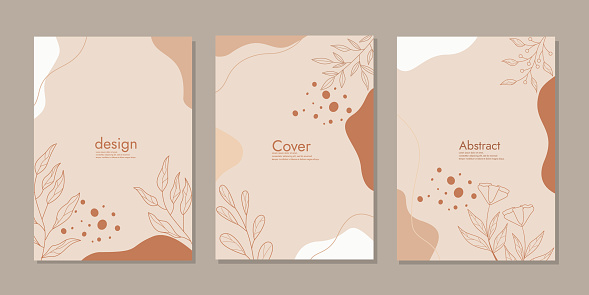 istock cover page templates. Universal abstract layouts. hand drawn floral decorations. abstract boho botanical background A4 size For book, binder, diary, planner, brochure, notebook, catalog 1777459487