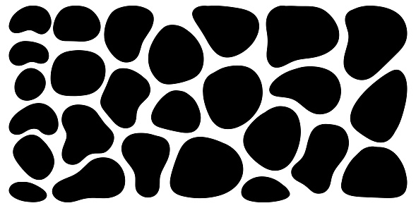Organic blob, blot. Random blob organic geometric round pattern isolated on white background. Random blotch, inkblot. vector illustration.