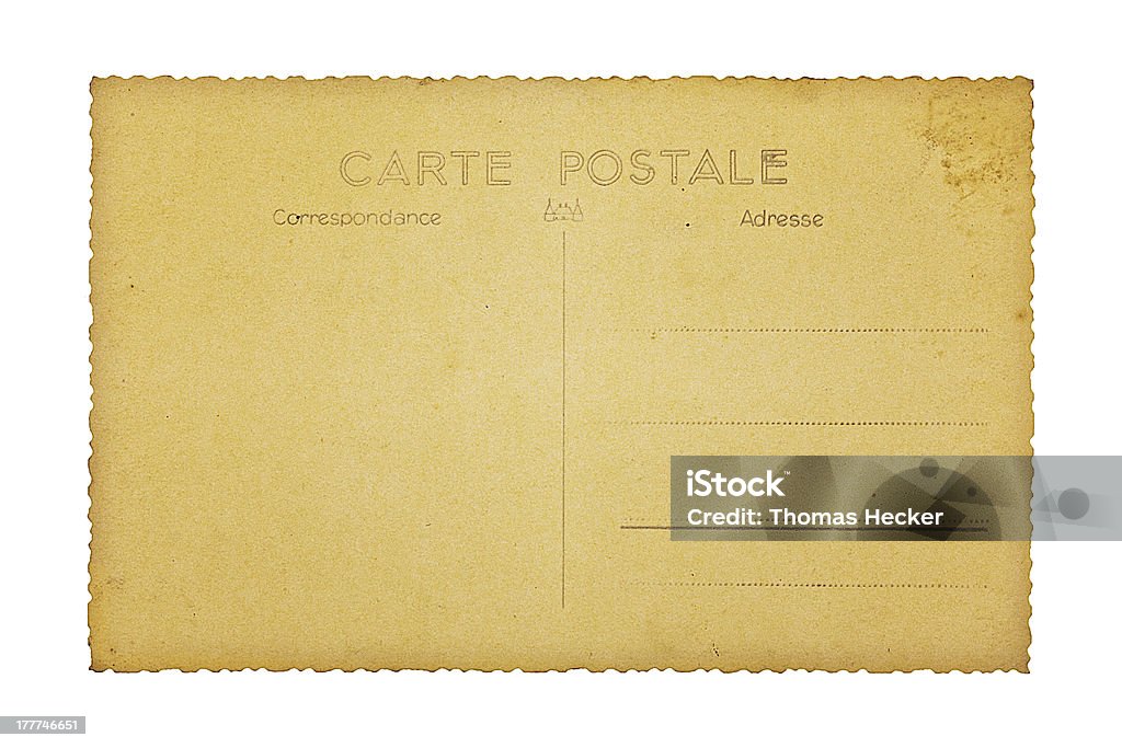 Old french carte postale, isolé sur blanc - Photo de Antique libre de droits