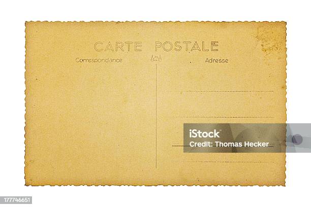 Foto de Old French Cartão Postal Isolada No Branco e mais fotos de stock de Acabado - Acabado, Antigo, Arcaico