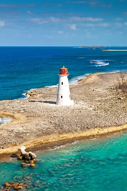 Lighthouse Old lighthouse that sits at the tip of Paradise Island in Nassau, Bahamas paradise island bahamas stock pictures, royalty-free photos & images