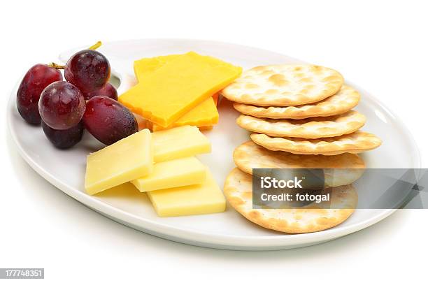 Cheese And Crackers Stock Photo - Download Image Now - Cracker - Snack, Cheese, Plate