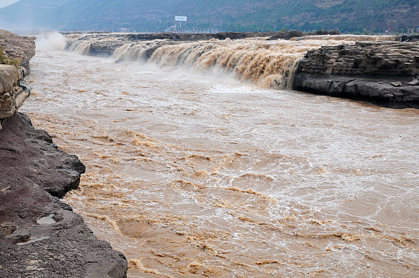 the yellow River and Hukou waterfalls