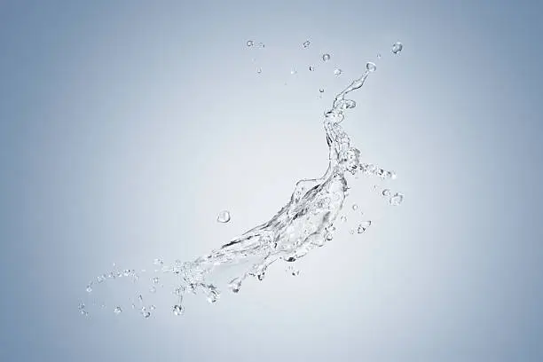 Pure water in front of blue background