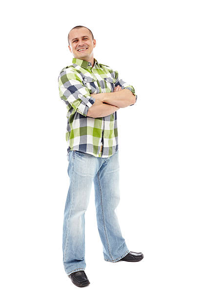 istock Full length of a casual man on white 177749167