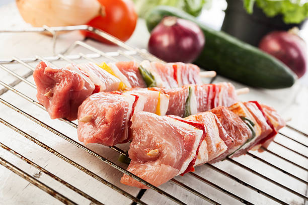 istock Raw shashlik on grill 177749640