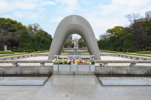 Cenotaph in Hiroshima Peace Memorial City,Japan