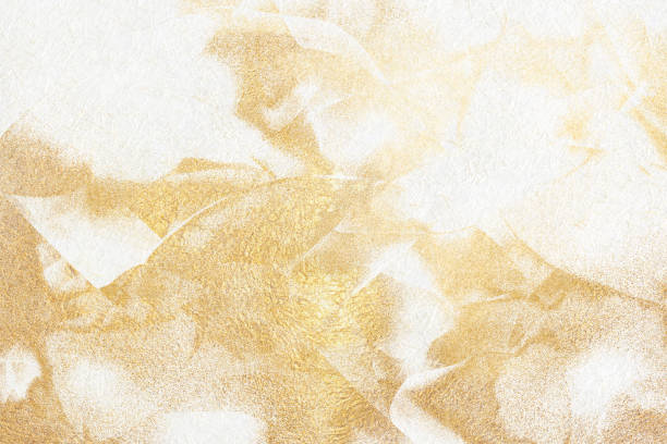 istock Japanese background with gold pattern on white Japanese paper. 1777507763
