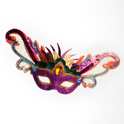 Colorful Mardi Gras mask. Isolated on white background