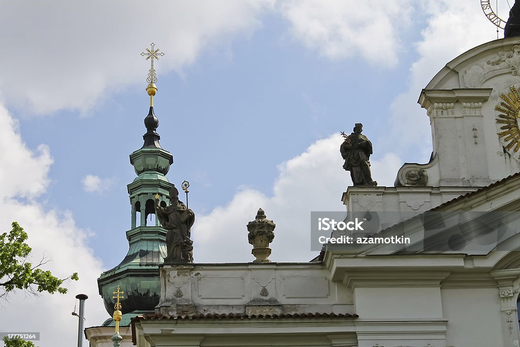 Domes and sculptures of Strahov monastery Architectural Dome Stock Photo