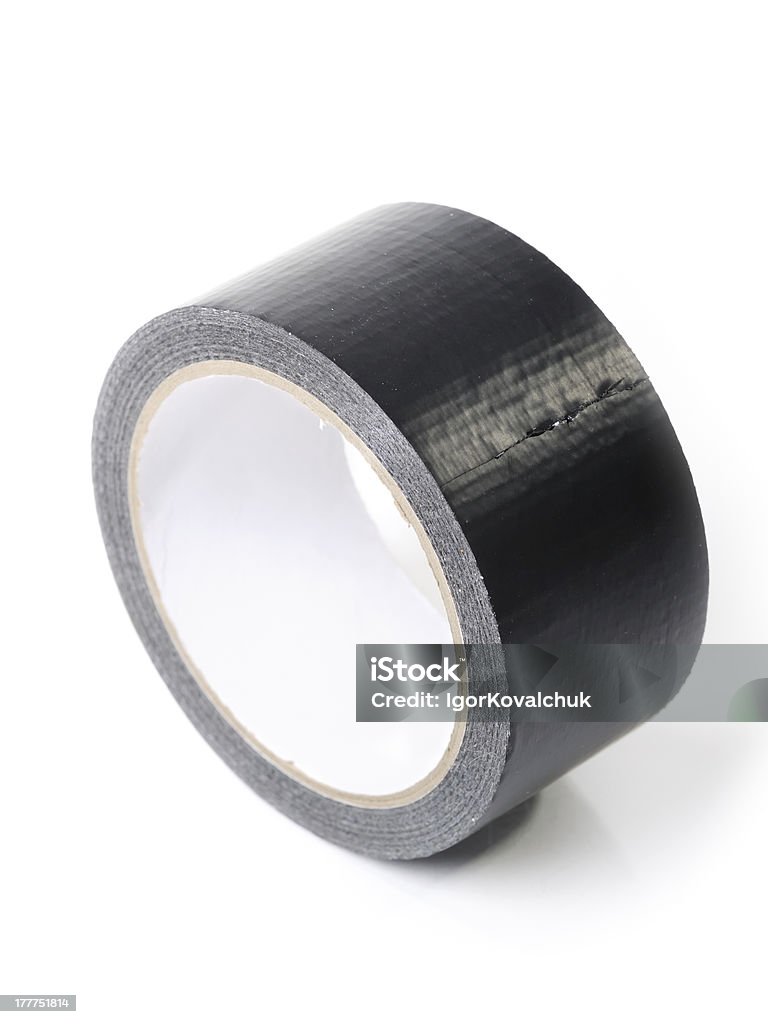 Black adhesive tape Black adhesive tape isolated on white background Adhesive Tape Stock Photo