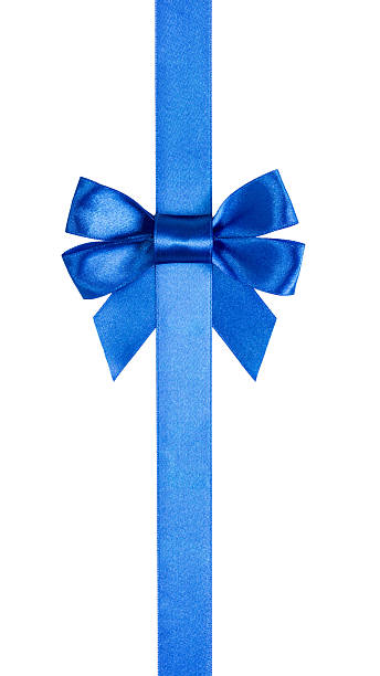 istock blue ribbon bow with tails 177753177
