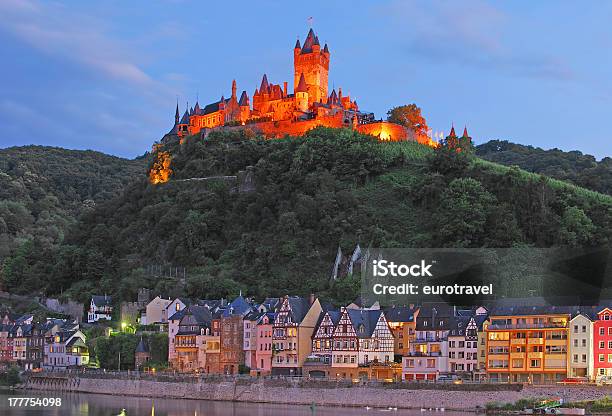 Castle On A Hill With Town Next To Mosel River Germany Stock Photo - Download Image Now