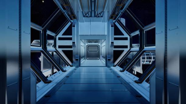 istock Traveling through the interior pathways of a spacecraft. 1777544653