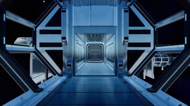istock Venturing through the corridors of a spacefaring vessel. 1777544655
