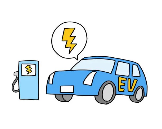 Vector illustration of EV car