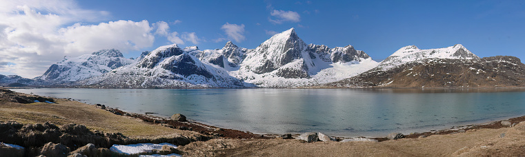 lake in mountains, photo as a background