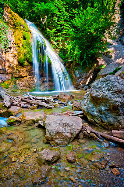 istock Jur-Jur waterfall in the rainforest. Ukraine. Crimea. 177755315